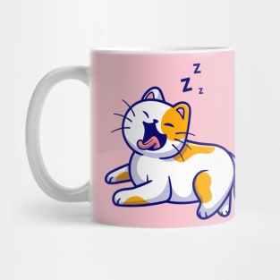 Cute Cat Yawning Cartoon Mug